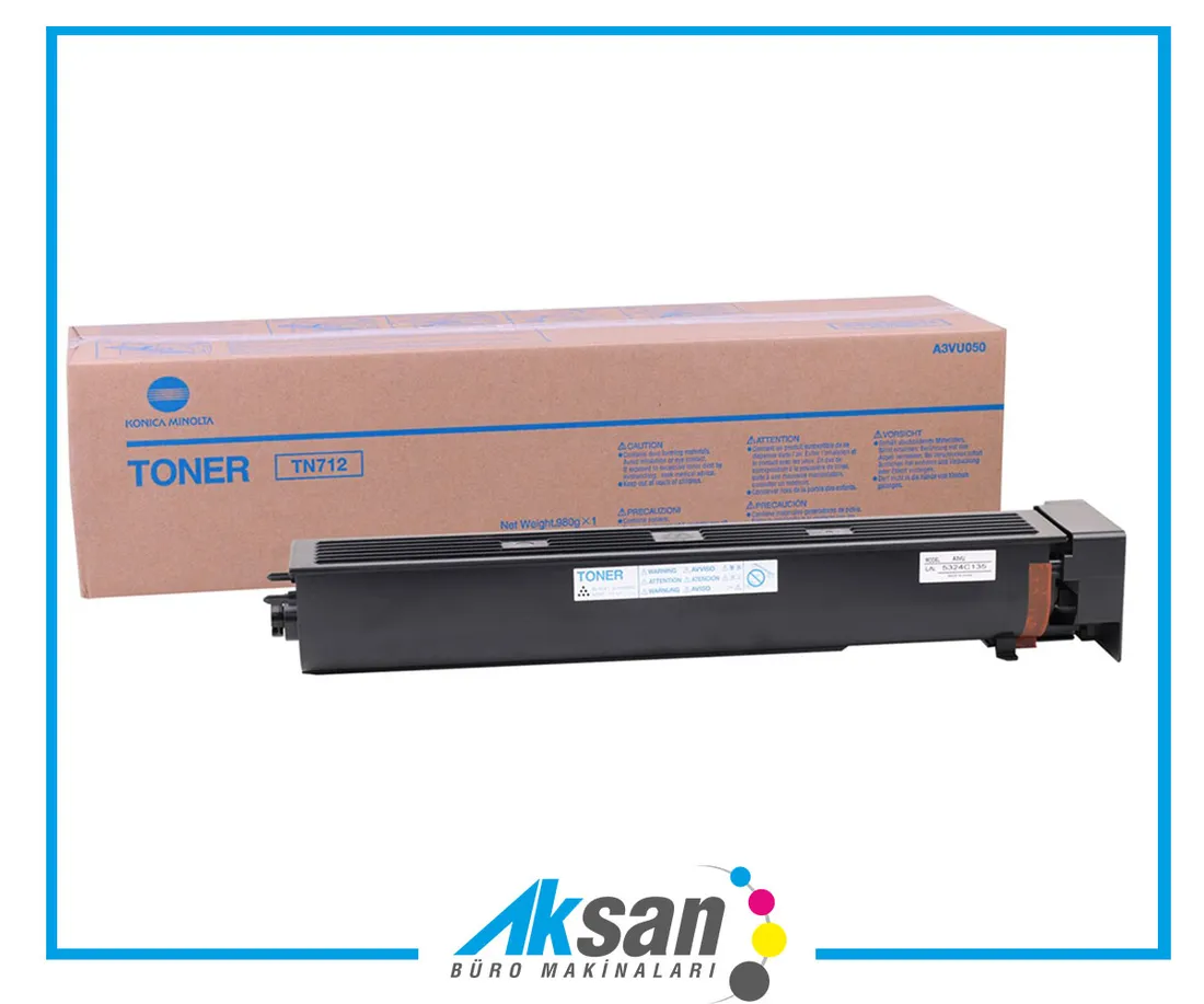 Konica Minolta TN-712 Orjinal Toner Bizhub 654-654e-754-754e (A3VU050) — Aksan Büro Gaziantep